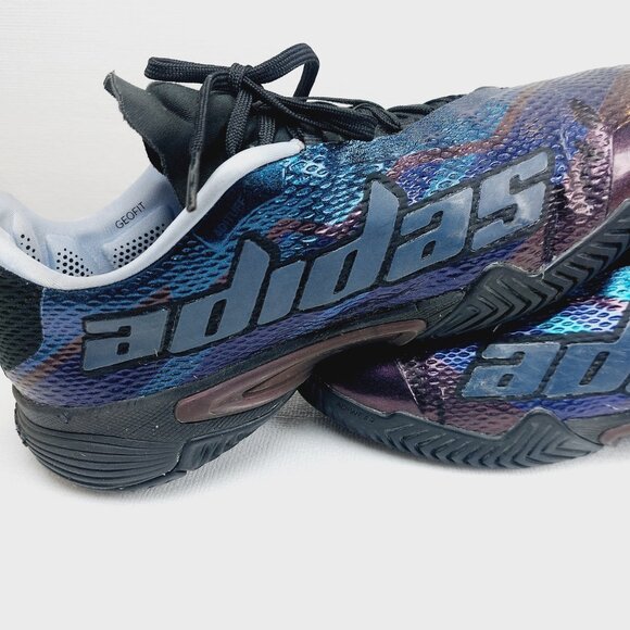 Adidas Men\'s Black Radiant Blue Barricade Low Top Mesh Athletic Tennis Shoes 9 main image 7